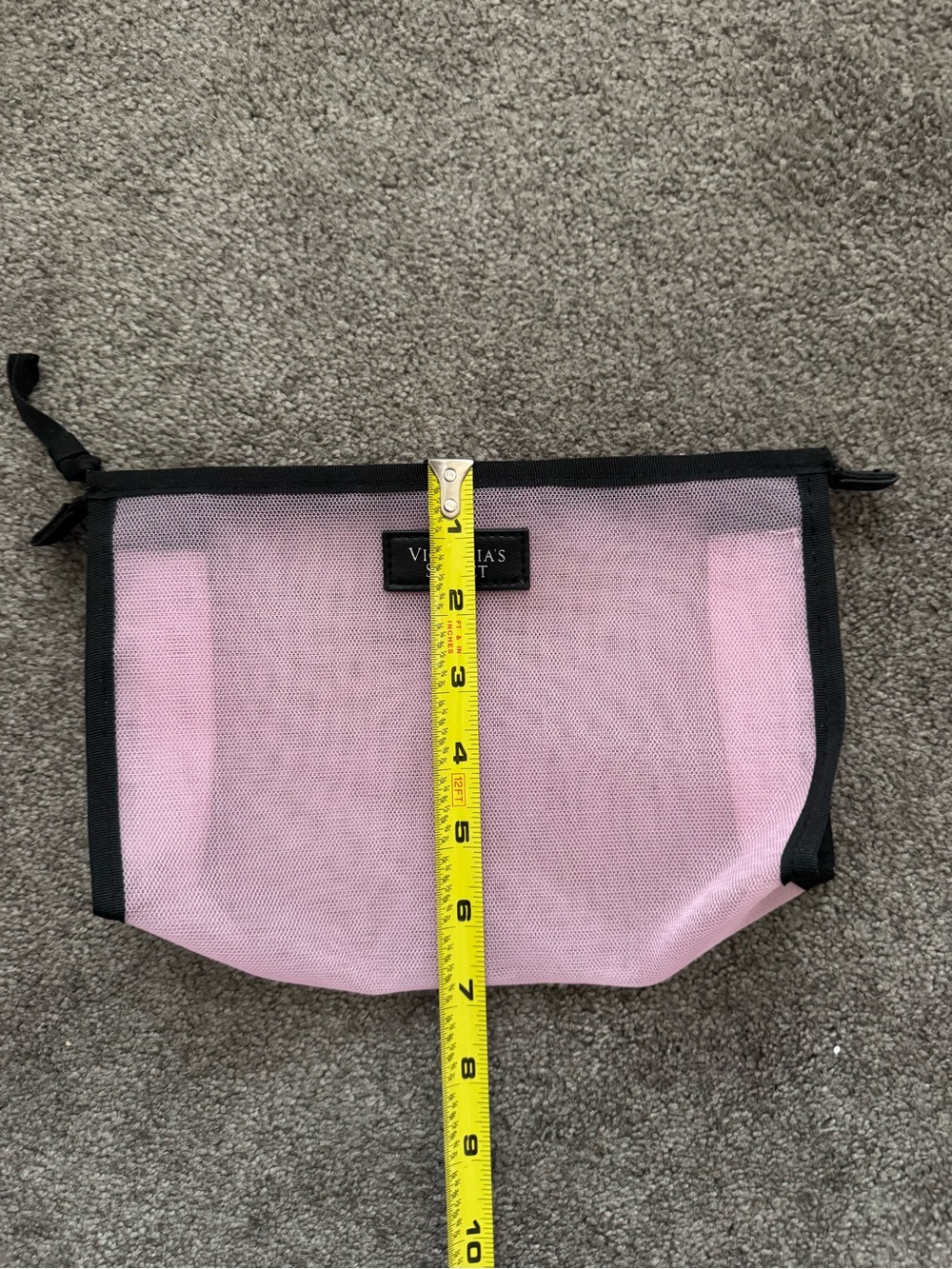 Victoria's Secret Pink Mesh Cosmetic Pouch with Black Trim - Picture 4 of 5